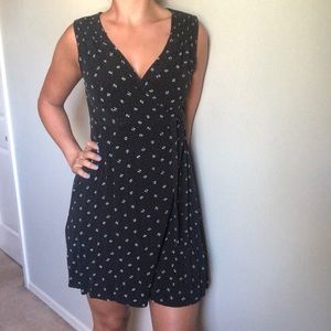 Wrap around navy dress